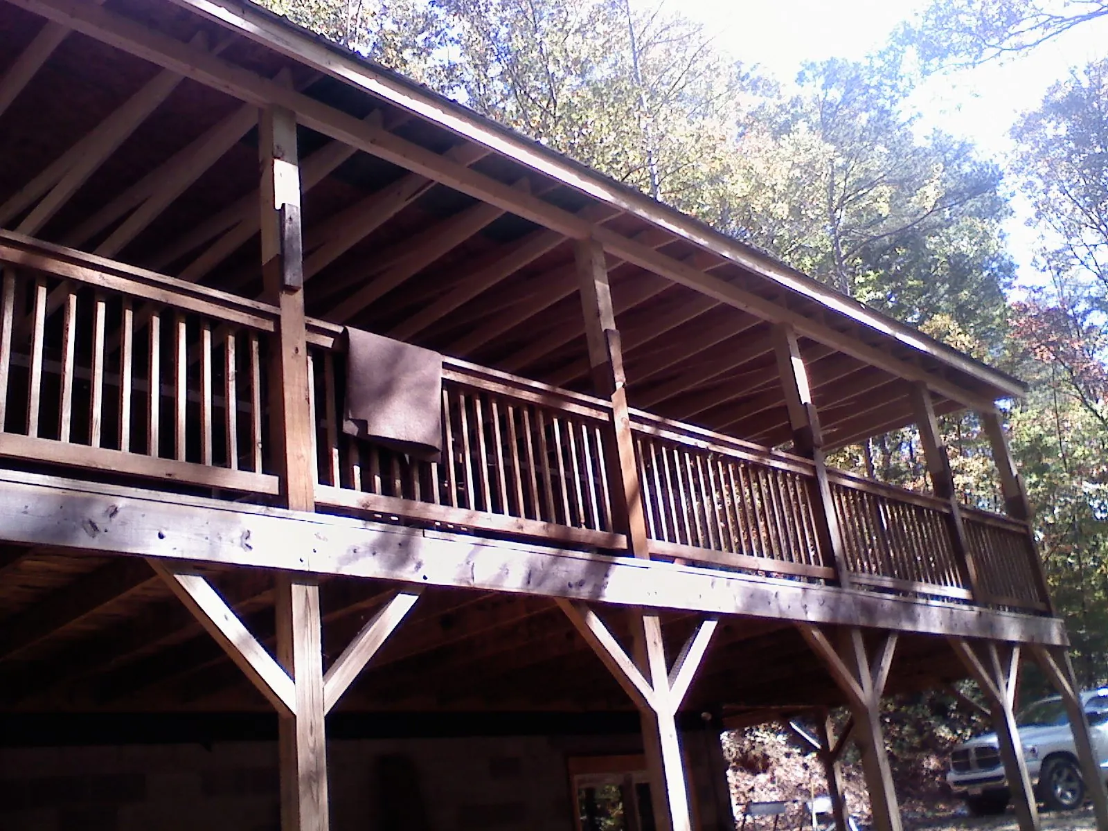 Timber framing under a new elevated porch and deck — Roof Leak Repair in Lynbrook by Roofing Brothers